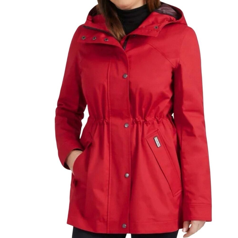 Hunter Rain Coat Jacket with Hood  Red